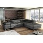 Canapé d'angle convertible TURIN en simili cuir de qualité, gris foncé, 5/6 places, angle droit Canapé d'angle convertible TURIN en simili cuir de qualité, gris foncé, 5/6 places, angle droit