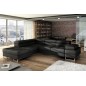 Canapé d'angle convertible TURIN en simili cuir de qualité, noir, 5/6 places, angle gauche Canapé d'angle convertible TURIN en simili cuir de qualité, noir, 5/6 places, angle gauche