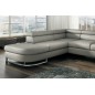 Canapé d'angle convertible ISLANDA en simili cuir de qualité, gris clair, 5/6 places, angle gauche Canapé d'angle convertible ISLANDA en simili cuir de qualité, gris clair, 5/6 places, angle gauche