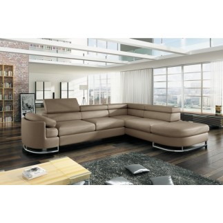 Canapé d'angle convertible ISLANDA en simili cuir de qualité, personnalisé