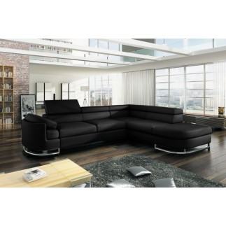 Canapé d'angle convertible ISLANDA en simili cuir de qualité, personnalisé