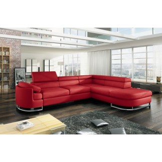 Canapé d'angle convertible ISLANDA en simili cuir de qualité, personnalisé
