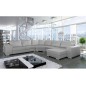 Canapé d'angle convertible ASTORE en simili cuir de qualité, blanc, Gris clair, 7/8 places, angle gauche Canapé d'angle convertible ASTORE en simili cuir de qualité, blanc, Gris clair, 7/8 places, angle gauche