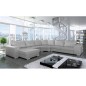 Canapé d'angle convertible ASTORE en simili cuir de qualité, gris clair, 7/8 places, angle droit Canapé d'angle convertible ASTORE en simili cuir de qualité, gris clair, 7/8 places, angle droit