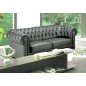 Canapé 2 places en cuir italien CHESTERFIELD, gris foncé Canapé 2 places en cuir italien CHESTERFIELD, gris foncé