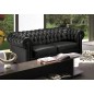 Canapé 3 places en cuir italien CHESTERFIELD, noir Canapé 3 places en cuir italien CHESTERFIELD, noir
