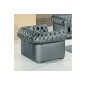 Fauteuil 1 place en cuir italien CHESTERFIELD, gris foncé Fauteuil 1 place en cuir italien CHESTERFIELD, gris foncé