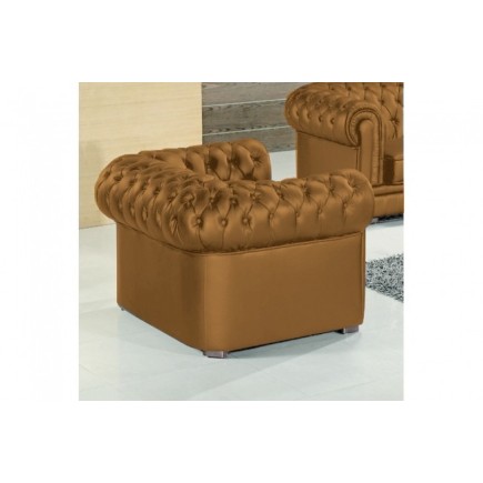 Fauteuil 1 place en cuir italien CHESTERFIELD, personnalisé