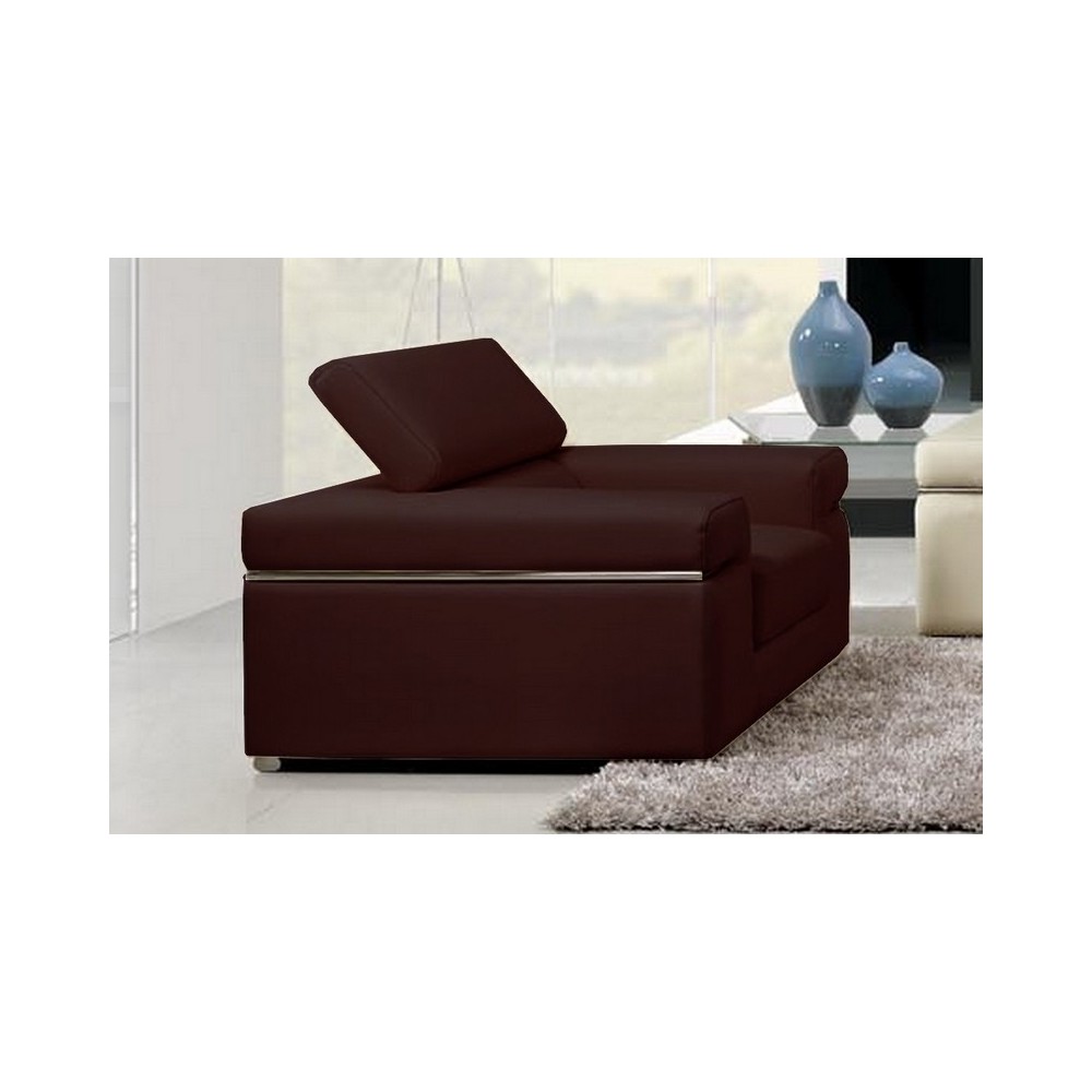 Fauteuil 1 place en cuir italien ALONSO, chocolat Fauteuil 1 place en cuir italien ALONSO, chocolat