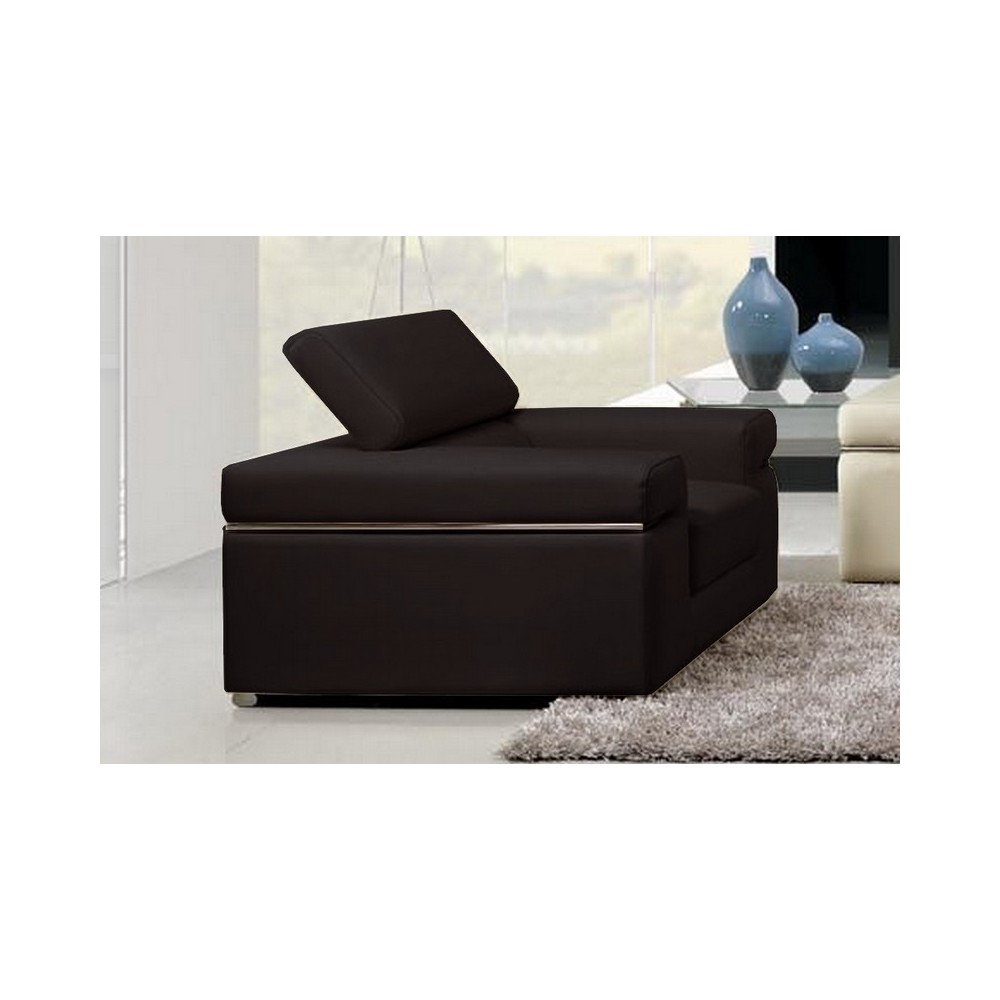 Fauteuil 1 place en cuir italien ALONSO, noir Fauteuil 1 place en cuir italien ALONSO, noir