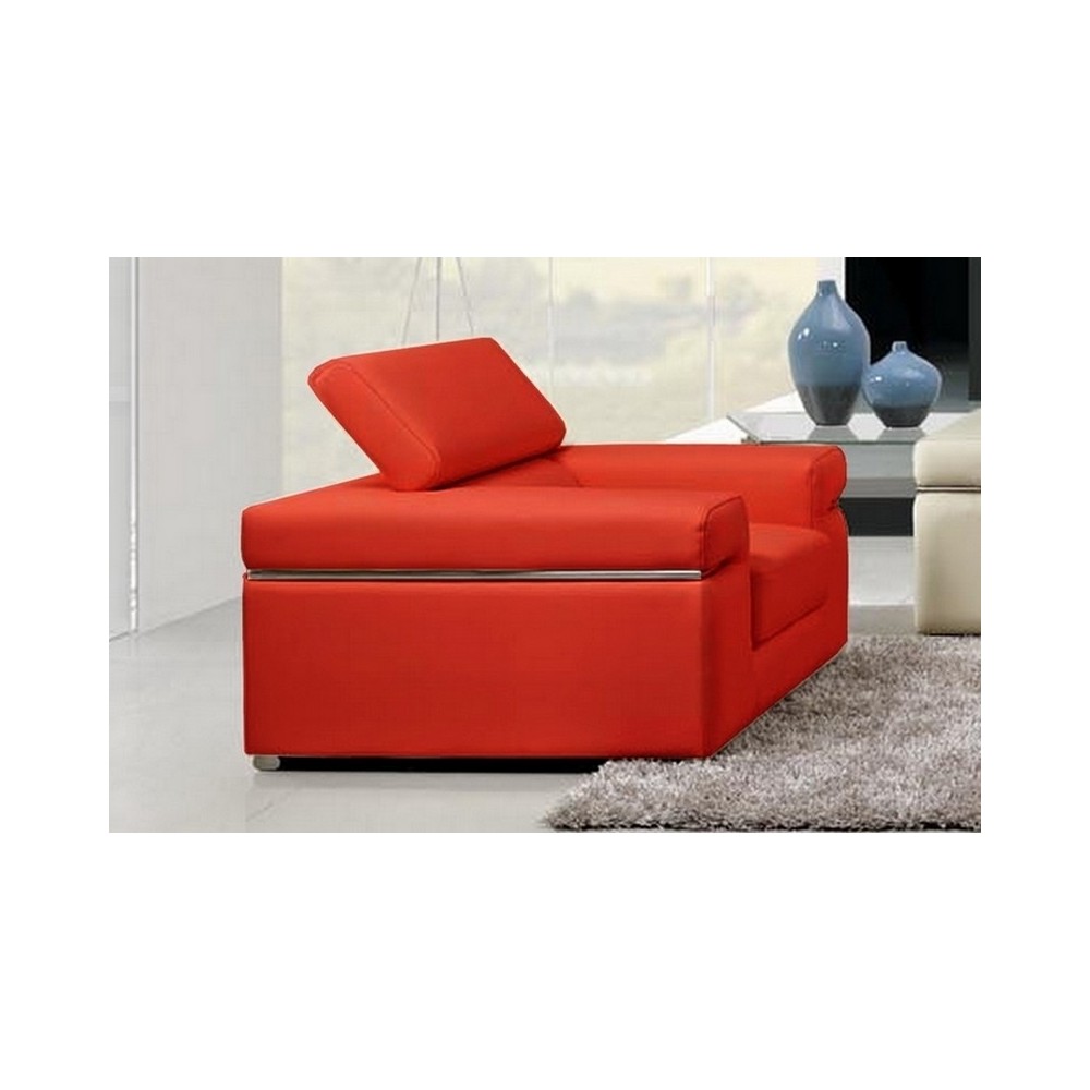 Fauteuil 1 place en cuir italien ALONSO, rouge Fauteuil 1 place en cuir italien ALONSO, rouge
