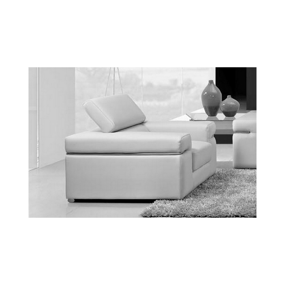 Fauteuil 1 place en cuir italien ALONSO, blanc Fauteuil 1 place en cuir italien ALONSO, blanc