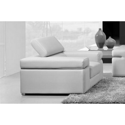 Fauteuil 1 place en cuir italien ALONSO, blanc