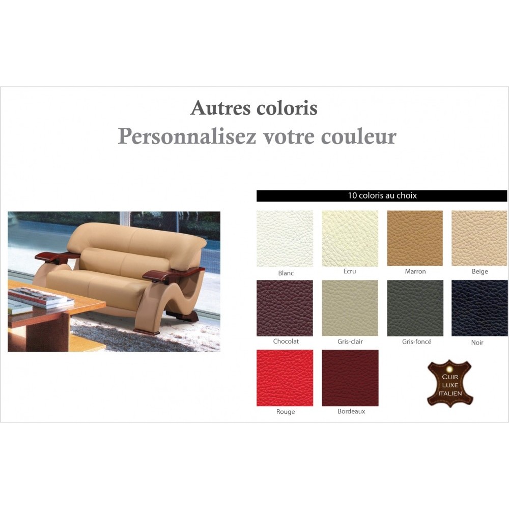 Canapé 2 places en cuir supérieur luxe haut de gamme italien TENTATION, couleur personnalisée Canapé 2 places en cuir supérieur luxe haut de gamme italien TENTATION, couleur personnalisée