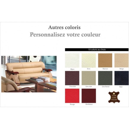 Canapé 3 places en cuir supérieur luxe haut de gamme italien TENTATION, couleur personnalisée