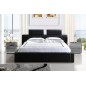 Lit design en cuir italien de luxe BELIO, noir, 140x190