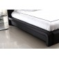 Lit design en cuir italien de luxe BELIO, noir, 140x190