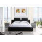 Lit design en cuir italien de luxe BELIO, noir, 180x200