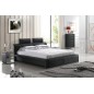 Lit design en cuir italien de luxe BELIO, noir, 180x200