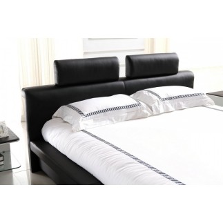 Lit design en cuir italien de luxe BELIO, noir