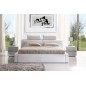 Lit design en cuir italien de luxe BELIO, blanc, 180x200 Lit design en cuir italien de luxe BELIO, blanc, 180x200