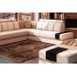 Canapé d'angle en cuir italien 6/7 places RIVA, blanc et beige, angle droit Canapé d'angle en cuir italien 6/7 places RIVA, blanc et beige, angle droit