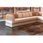 Canapé d'angle en cuir italien 6/7 places RIVA, blanc et beige, angle droit Canapé d'angle en cuir italien 6/7 places RIVA, blanc et beige, angle droit