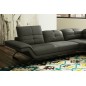 Canapé d'angle en cuir Prestige luxe italien 5 places MODERNI, gris foncé, angle droit Canapé d'angle en cuir Prestige luxe italien 5 places MODERNI, gris foncé, angle droit