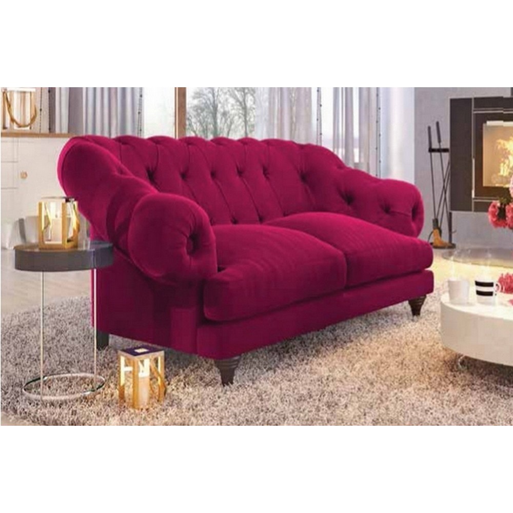 Canapé 2 places en tissu de qualité CHAMBORD, fuschia Canapé 2 places en tissu de qualité CHAMBORD, fuschia