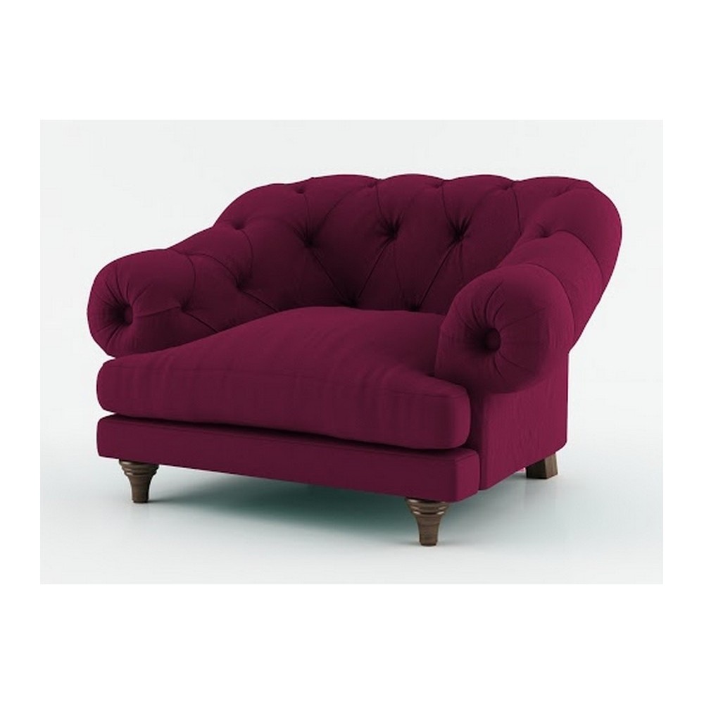 Fauteuil 1 place en tissu de qualité CHAMBORD, fuschia Fauteuil 1 place en tissu de qualité CHAMBORD, fuschia