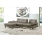 Canapé d'angle en cuir italien 5 places LOUNGE, gris pastel, angle gauche Canapé d'angle en cuir italien 5 places LOUNGE, gris pastel, angle gauche