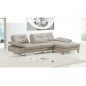 Canapé d'angle en cuir italien 5 places LOUNGE, beige, angle droit Canapé d'angle en cuir italien 5 places LOUNGE, beige, angle droit