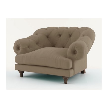 Fauteuil 1 place en tissu de qualité CHAMBORD, beige