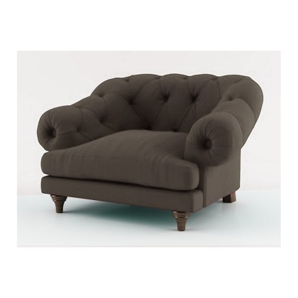 Fauteuil 1 place en tissu de qualité CHAMBORD, gris taupe