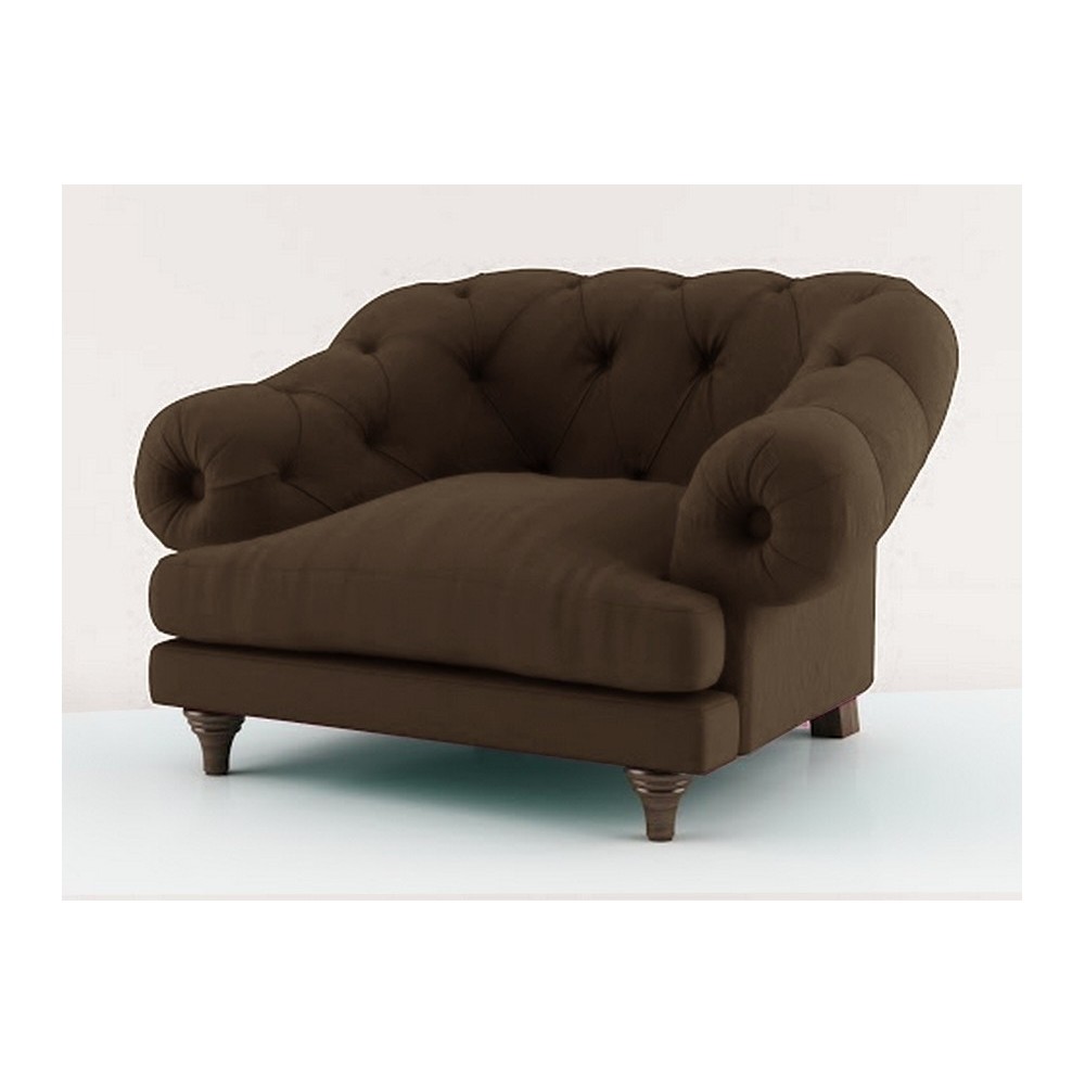 Fauteuil 1 place en tissu de qualité CHAMBORD, marron foncé Fauteuil 1 place en tissu de qualité CHAMBORD, marron foncé