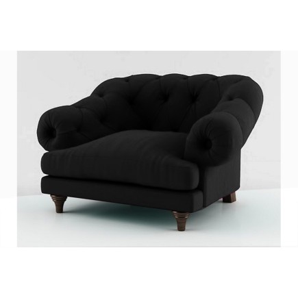 Fauteuil 1 place en tissu de qualité CHAMBORD, noir