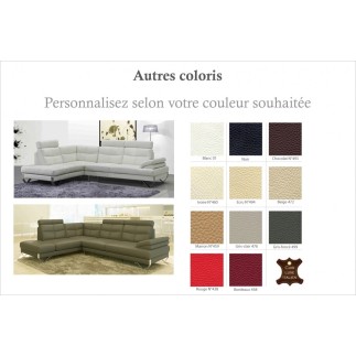 Canapé d'angle ARTISTE en cuir haut de gamme italien vachette, couleur personnalisée