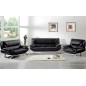 Ensemble composé d'un canapé 3 places et d'un canapé 2 places et d'un fauteuil en cuir prestige luxe italien PASSY, noir Ensemble composé d'un canapé 3 places et d'un canapé 2 places et d'un fauteuil en cuir prestige luxe italien PASSY, noir