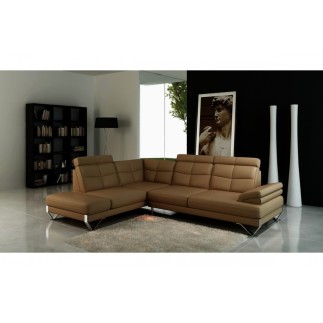 Canapé d'angle ARTISTE en cuir haut de gamme italien vachette, Tout cuir Prestige luxe (tour de caisse en cuir) Marron 459 Idem