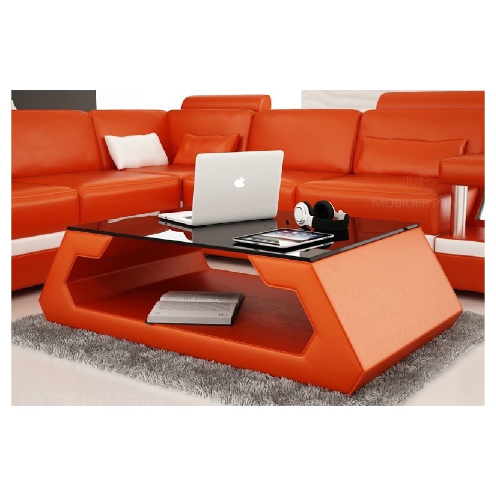 Table basse design ALMA, orange, 140×70×45 cm Table basse design ALMA, orange, 140×70×45 cm