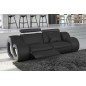 Canapé 2 places en cuir supérieur luxe haut de gamme italien MONRELAX, noir et gris, Noir / Gris clair Canapé 2 places en cuir supérieur luxe haut de gamme italien MONRELAX, noir et gris, Noir / Gris clair