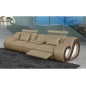 Canapé 3 places en cuir supérieur luxe haut de gamme italien MONRELAX, beige et chocolat Canapé 3 places en cuir supérieur luxe haut de gamme italien MONRELAX, beige et chocolat