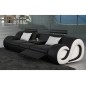 Canapé 3 places en cuir supérieur luxe haut de gamme italien MONRELAX, noir et blanc Canapé 3 places en cuir supérieur luxe haut de gamme italien MONRELAX, noir et blanc