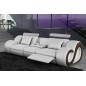 Canapé 3 places en cuir supérieur luxe haut de gamme italien MONRELAX, blanc et chocolat Canapé 3 places en cuir supérieur luxe haut de gamme italien MONRELAX, blanc et chocolat