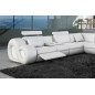 Canapé d'angle en cuir italien 7 places LOVE, blanc, angle gauche Canapé d'angle en cuir italien 7 places LOVE, blanc, angle gauche