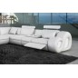 Canapé d'angle en cuir italien 7 places LOVE, blanc, angle droit Canapé d'angle en cuir italien 7 places LOVE, blanc, angle droit