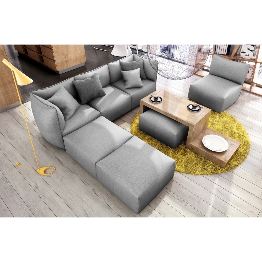 Canapé modulable d'angle en tissu MODULA, gris Canapé modulable d'angle en tissu MODULA, gris