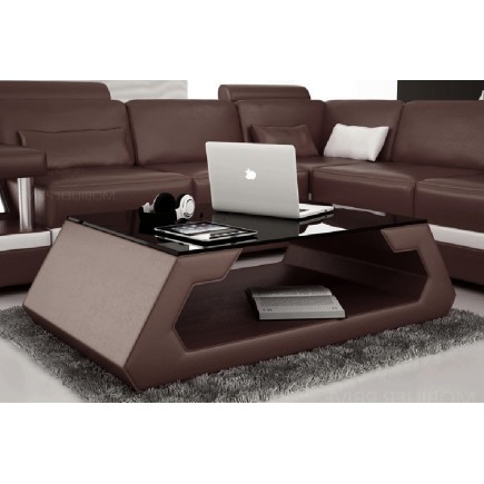 Table basse design ALMA, chocolat.