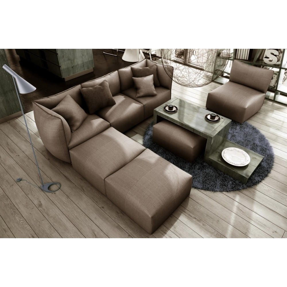 Canapé modulable d'angle en tissu MODULA, marron Canapé modulable d'angle en tissu MODULA, marron