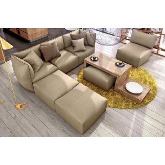 Canapé modulable d'angle en tissu MODULA, beige foncé